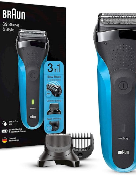 წვერსაპარსი Braun 310BT BLK, Electric Shaver, Black/Blue
