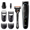 თმისა და წვერის საპარსი Braun MGK5245, Hair Trimmer With Gillette ProGlide Razor, Black/Blue